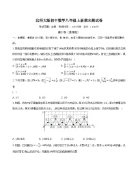 北师大版初中数学八年级上册期末测试卷（困难）（含详细答案解析）