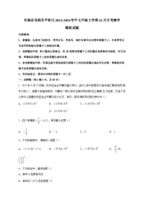 河南省信阳市平桥区2023-2024学年七年级上学期12月月考数学模拟试题（含答案）