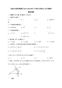 吉林省长春市德惠市2023-2024学年八年级上学期12月月考数学模拟试题（含答案）