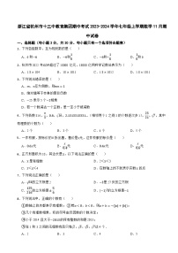 浙江省杭州市十三中教育集团期中考试2023-2024学年七年级上学期数学11月期中试卷