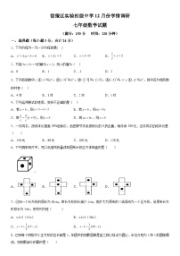 2023-2024学年江苏省宿迁市宿豫区宿豫区实验初级中学七年级上册12月月考数学试题（含解析）