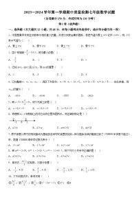 2023-2024学年山东省德州市夏津县金光中学七年级上册期中数学试题（含解析）