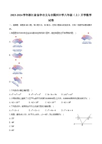 2023-2024学年浙江省金华市义乌市稠州中学八年级（上）开学数学试卷（含解析）