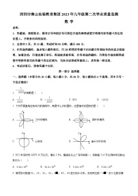 精品解析：2023年广东省深圳市南山实验教育集团中考二模数学试题