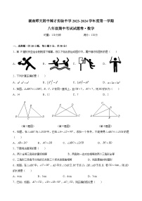 【全套精品专题】通用版湖南省长沙市-2023-2024-1博才八上期中考试数学试卷（知识梳理+含答案）