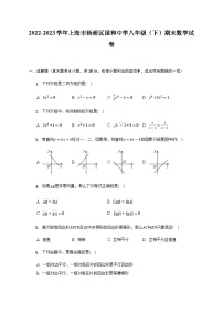 2022-2023学年 上海市杨浦区国和中学八年级下学期期末数学试卷