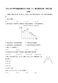 2022-2023学年福建省漳州市八年级（上）期末数学试卷（华师大版B卷）（含解析）