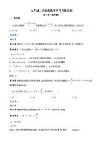 山东省枣庄市薛城区2023-2024学年九年级上学期12月月考数学试题