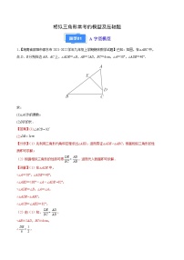 相似三角形常考的模型及压轴题（解析版）