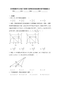 苏科版数学九年级下册第六章图形的相似期末章节拔高练习