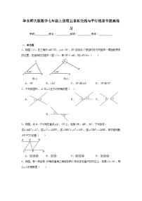 华东师大版数学七年级上册第五章相交线与平行线章节拔高练习