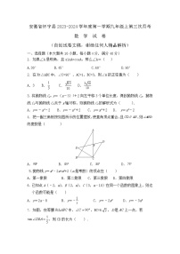 安徽省怀宁县2023-2024学年九年级上学期第三次月考数学试卷+