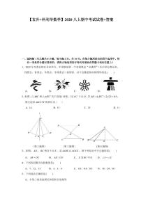 【玄外+科利华数学】2020八上期中考试试卷+答案