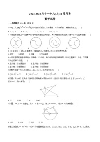 湖北省武汉市第八十一中学2023-2024学年九年级上学期月考数学试题(无答案)