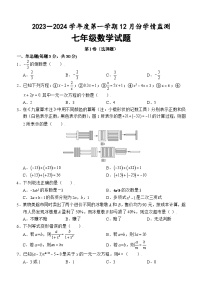 山东省济宁市金乡县2023-2024学年七年级12月月考数学试题