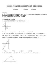 2023-2024学年南京市秦淮区四校数学八年级第一学期期末检测试题含答案