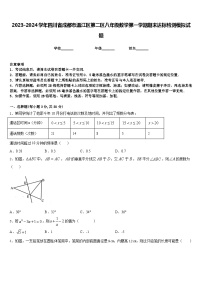 2023-2024学年四川省成都市温江区第二区八年级数学第一学期期末达标检测模拟试题含答案