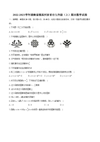 2022-2023学年湖南省湘西州吉首市九年级（上）期末数学试卷（含解析）