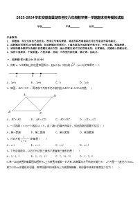 2023-2024学年安徽省巢湖市名校八年级数学第一学期期末统考模拟试题含答案