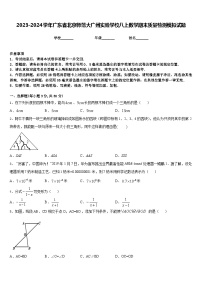 2023-2024学年广东省北京师范大广州实验学校八上数学期末质量检测模拟试题含答案