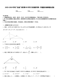 2023-2024学年广东省广州市第65中学八年级数学第一学期期末调研模拟试题含答案