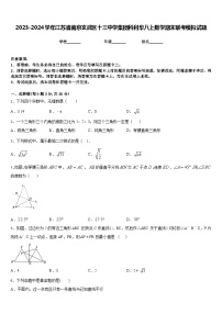 2023-2024学年江苏省南京玄武区十三中学集团科利华八上数学期末联考模拟试题含答案