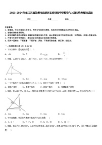 2023-2024学年江苏省苏州市高新区实验初级中学数学八上期末统考模拟试题含答案