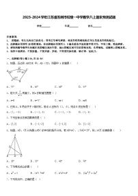 2023-2024学年江苏省苏州市松陵一中学数学八上期末预测试题含答案