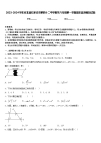 2023-2024学年河北省石家庄市第四十二中学数学八年级第一学期期末监测模拟试题含答案