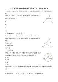 2023-2024学年浙江师大附中九年级（上）期中数学试卷（含解析）