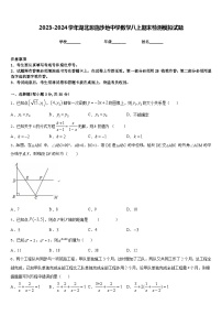 2023-2024学年湖北恩施沙地中学数学八上期末检测模拟试题含答案