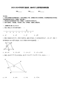 2023-2024学年浙江省金华、丽水市八上数学期末调研试题含答案