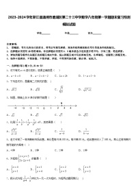 2023-2024学年浙江省温州市鹿城区第二十三中学数学八年级第一学期期末复习检测模拟试题含答案