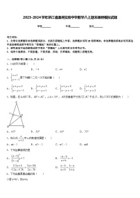 2023-2024学年浙江省温州实验中学数学八上期末调研模拟试题含答案