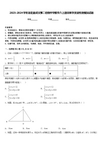 2023-2024学年湖北省武汉第二初级中学数学八上期末教学质量检测模拟试题含答案