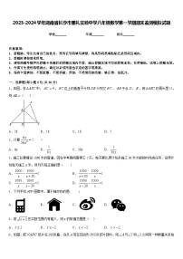 2023-2024学年湖南省长沙市雅礼实验中学八年级数学第一学期期末监测模拟试题含答案