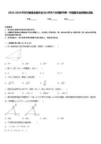 2023-2024学年甘肃省金昌市金川六中学八年级数学第一学期期末监测模拟试题含答案