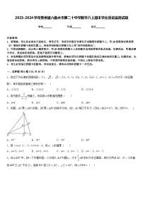 2023-2024学年贵州省六盘水市第二十中学数学八上期末学业质量监测试题含答案