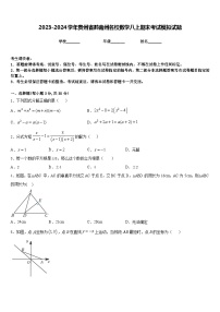 2023-2024学年贵州省黔南州名校数学八上期末考试模拟试题含答案