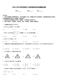 2023-2024学年苏州市八上数学期末综合测试模拟试题含答案