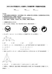 2023-2024学年重庆市（六校联考）八年级数学第一学期期末考试试题含答案