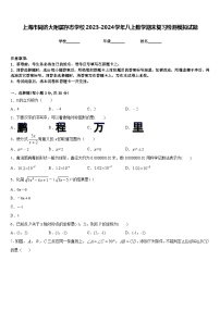 上海市同济大附属存志学校2023-2024学年八上数学期末复习检测模拟试题含答案