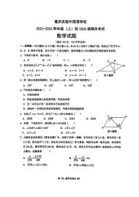 重庆实验外国语学校2023-2024学年七年级上学期期末数学试卷