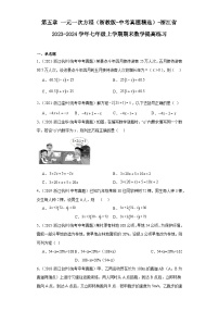 第五章一元一次方程（浙教版-中考真题精选）-浙江省2023-2024学年七年级上学期期末数学提高练