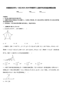 安徽省安庆市九一六校2023-2024学年数学八上期末学业质量监测模拟试题含答案