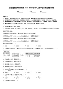 安徽省阜阳太和县联考2023-2024学年八上数学期末考试模拟试题含答案