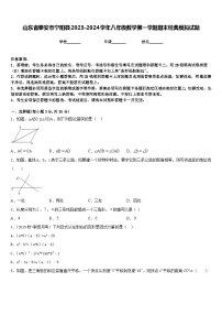 山东省泰安市宁阳县2023-2024学年八年级数学第一学期期末经典模拟试题含答案