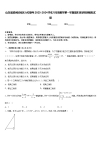 山东省滨州沾化区六校联考2023-2024学年八年级数学第一学期期末质量检测模拟试题含答案