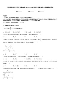 江苏省常州市天宁区正衡中学2023-2024学年八上数学期末检测模拟试题含答案