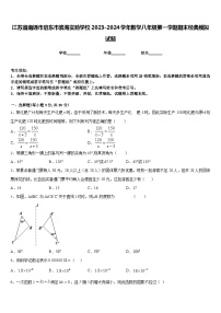 江苏省南通市启东市滨海实验学校2023-2024学年数学八年级第一学期期末经典模拟试题含答案